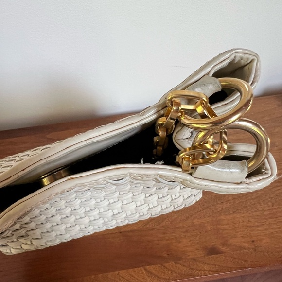Vintage Leather Woven Cream Bag - Picture 10 of 10